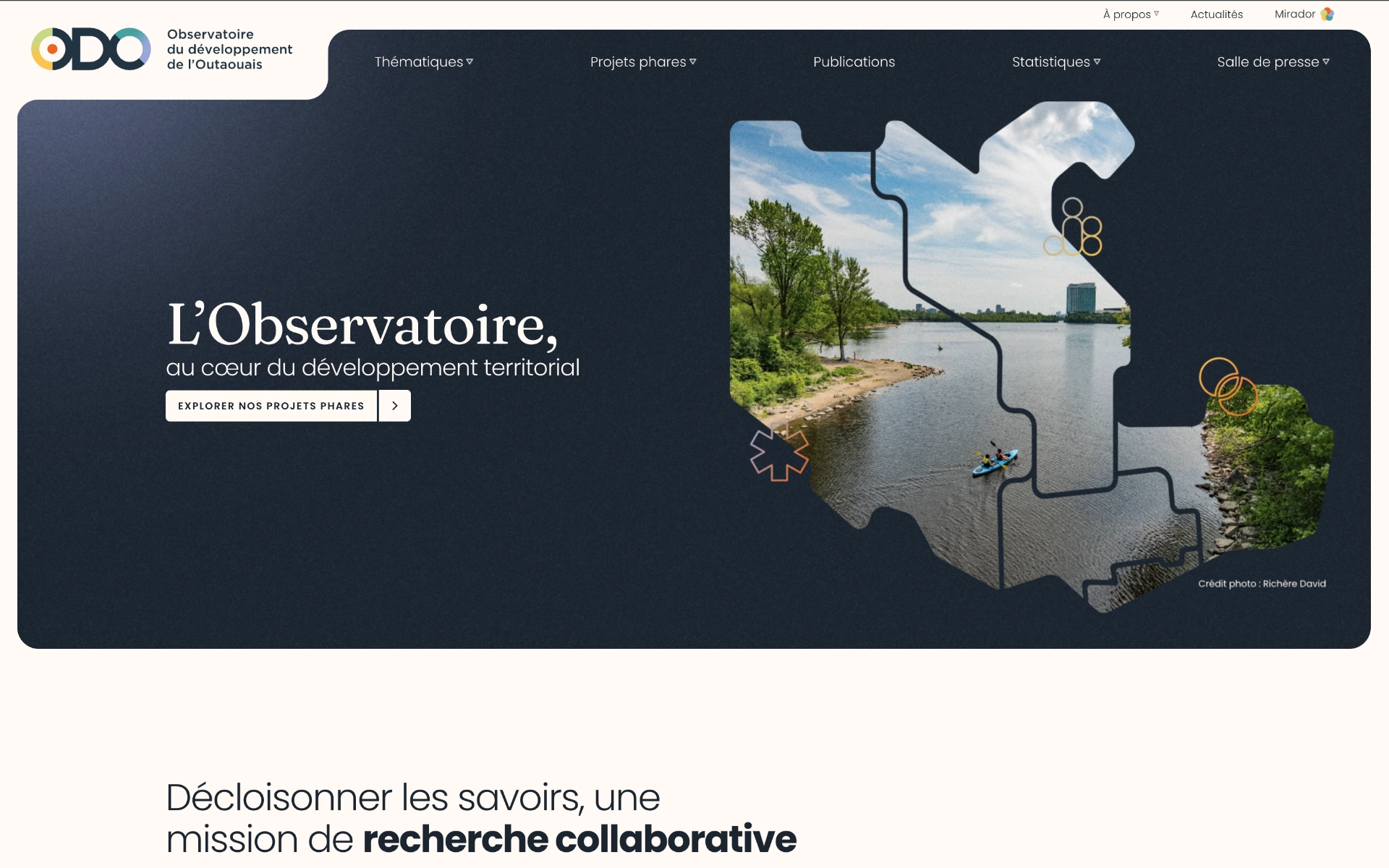 Page d'accueil projet ODO